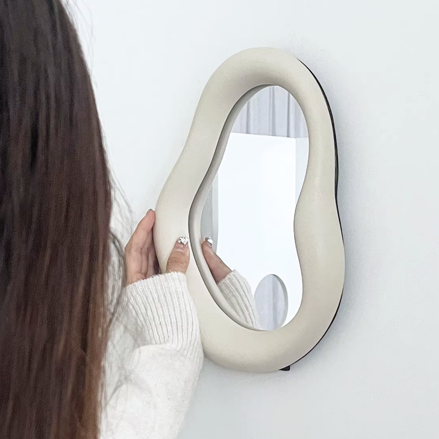 Espejo Irregular Marfil Tocador & Deco