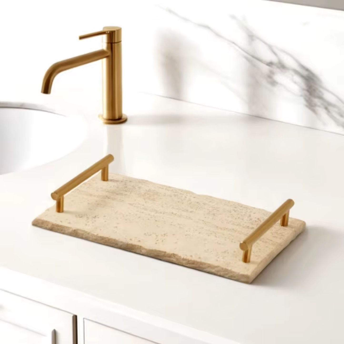 Bandeja Travertino Natural Stones Asa Dorada