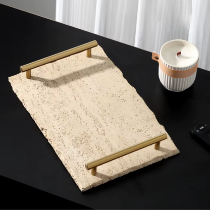 Bandeja Travertino Natural Stones Asa Dorada