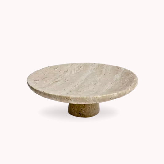 Bandeja Elevada Plato Redondo Travertino