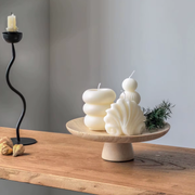 Bandeja Elevada Plato Redondo Travertino