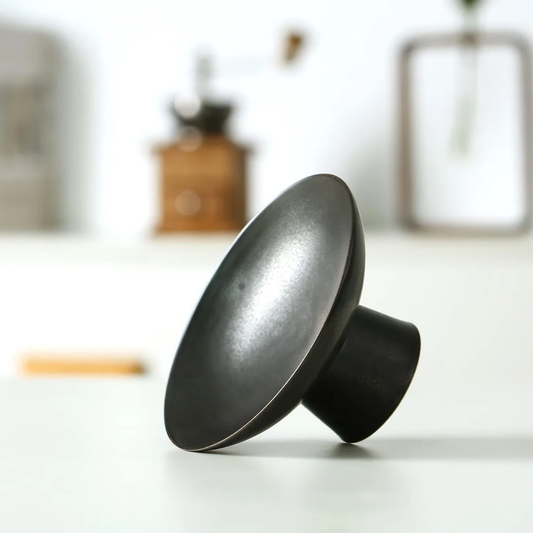 Bandeja Elevada Plato Redondo Negro Cerámica