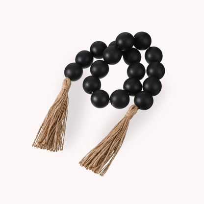 Guirnalda Madera Rosario Deco Negro