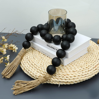 Guirnalda Madera Rosario Deco Negro