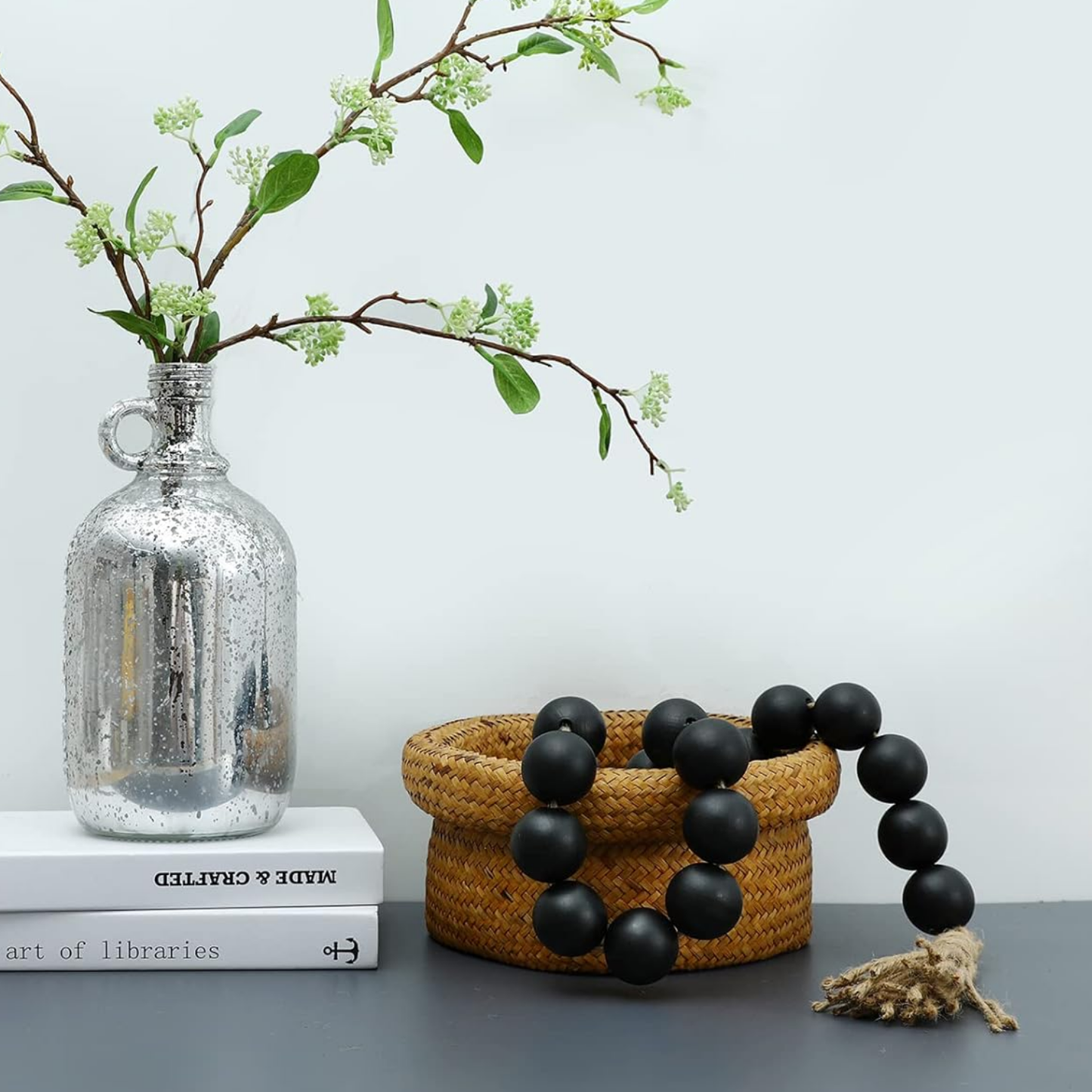 Guirnalda Madera Rosario Deco Negro