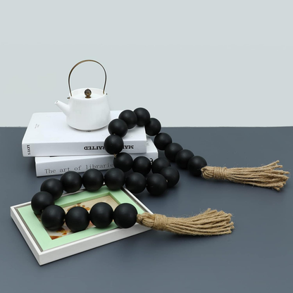 Guirnalda Madera Rosario Deco Negro