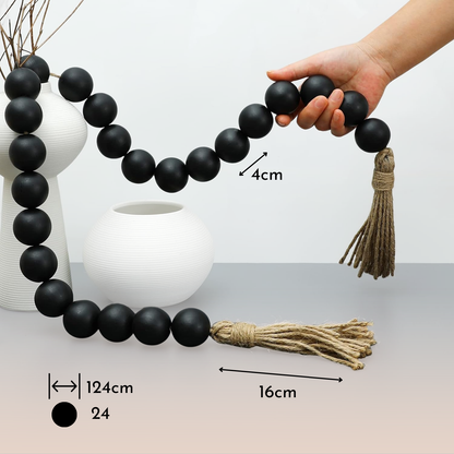 Guirnalda Madera Rosario Deco Negro