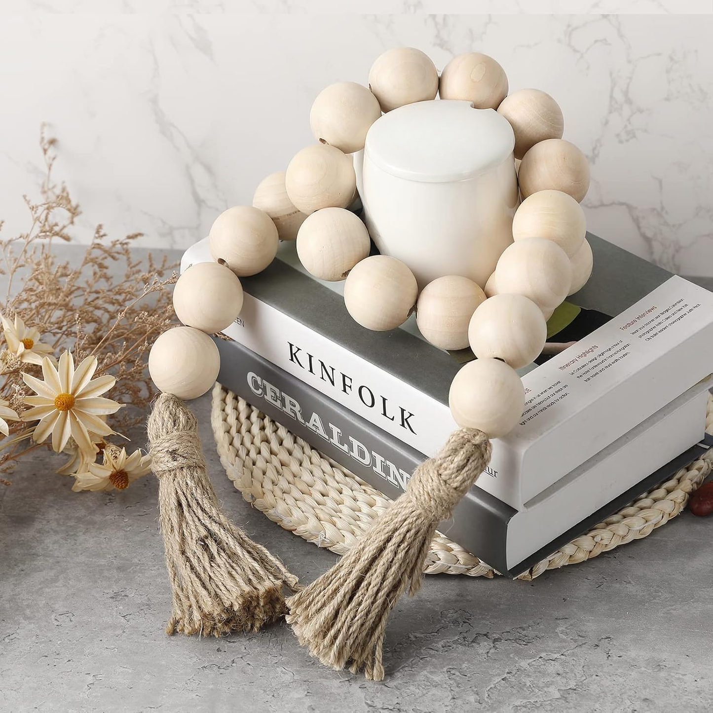 Guirnalda Madera Rosario Deco Natural