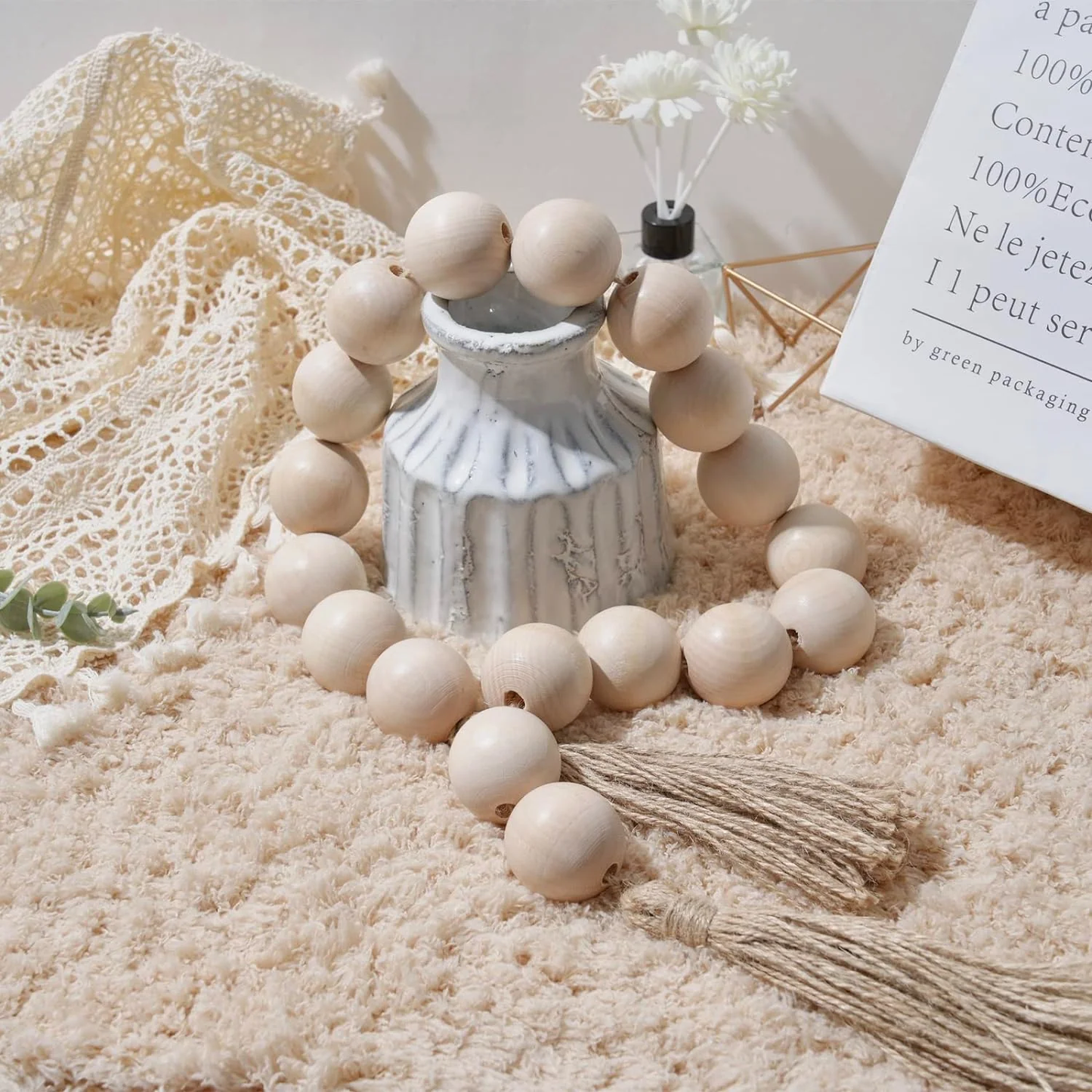 Guirnalda Madera Rosario Deco Natural