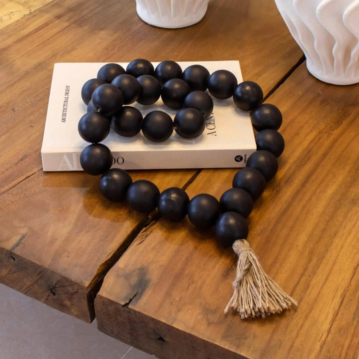 Guirnalda Madera Rosario Deco Negro