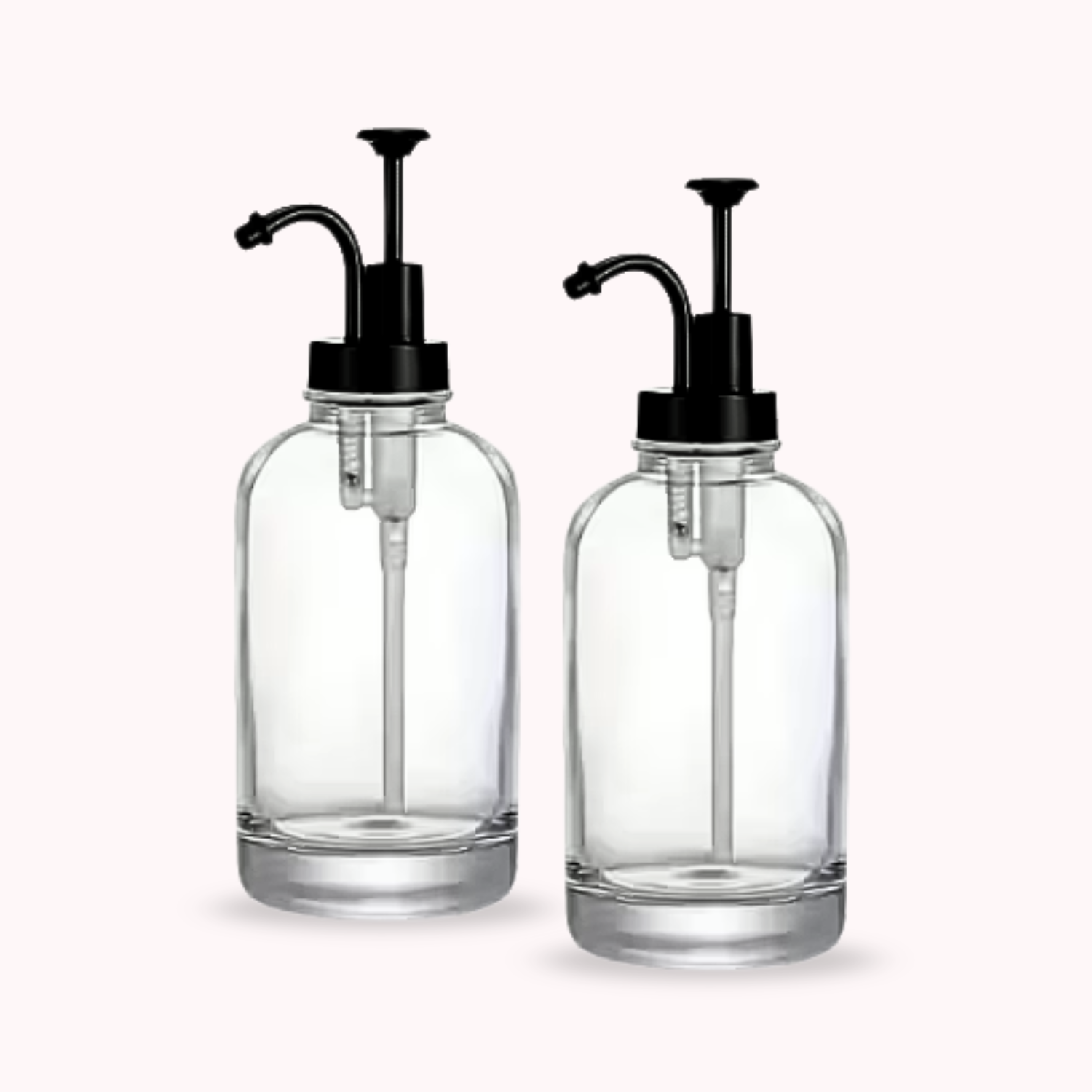 PREVENTA - Dispensadores de Vidrio 500ml Botella Luxe Set 2un Negro