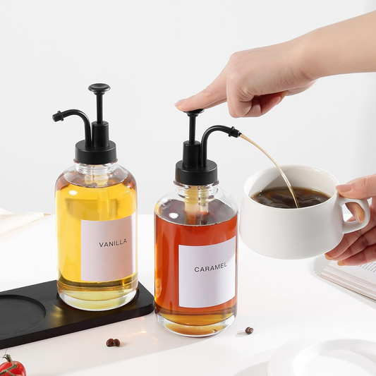 PREVENTA - Dispensadores de Vidrio 500ml Botella Luxe Set 2un Negro