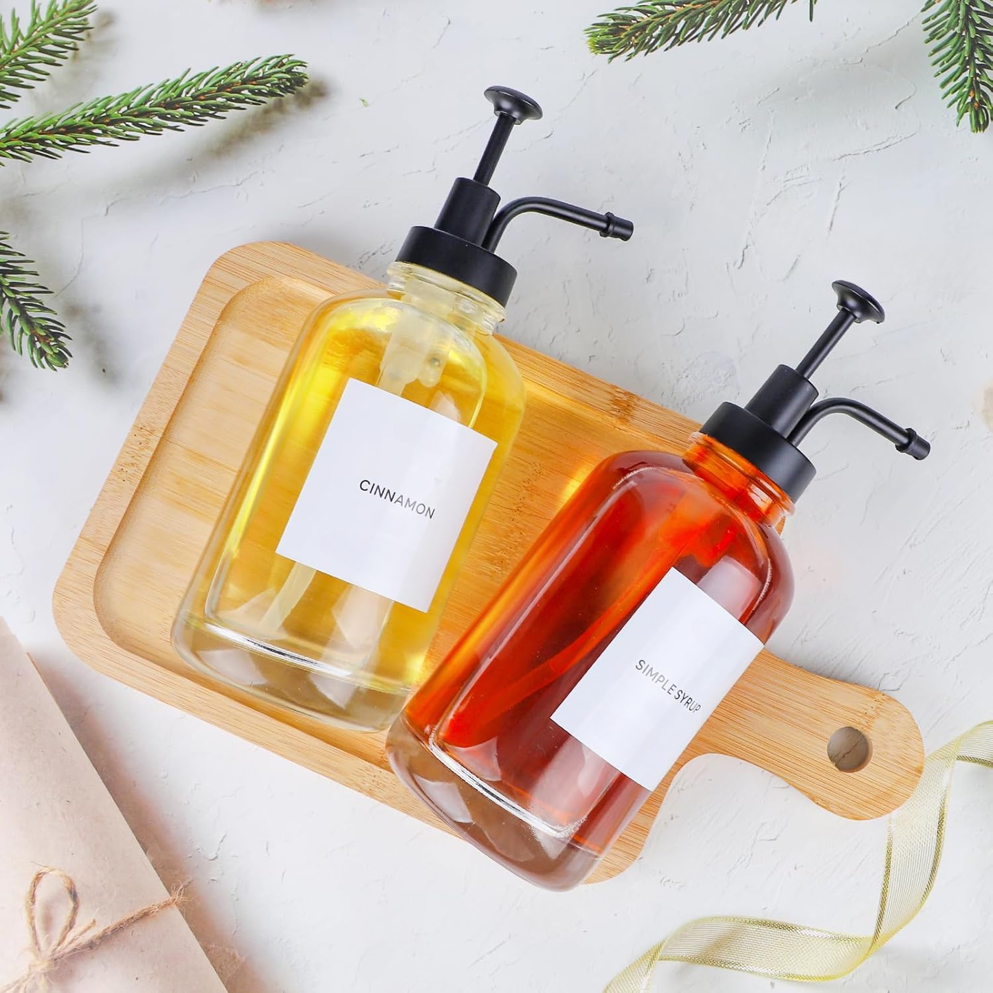 PREVENTA - Dispensadores de Vidrio 500ml Botella Luxe Set 2un Negro