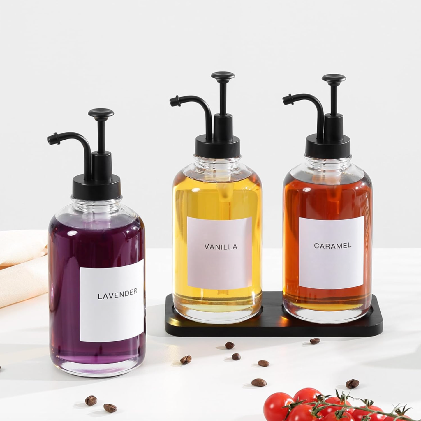 PREVENTA - Dispensadores de Vidrio 500ml Botella Luxe Set 2un Negro