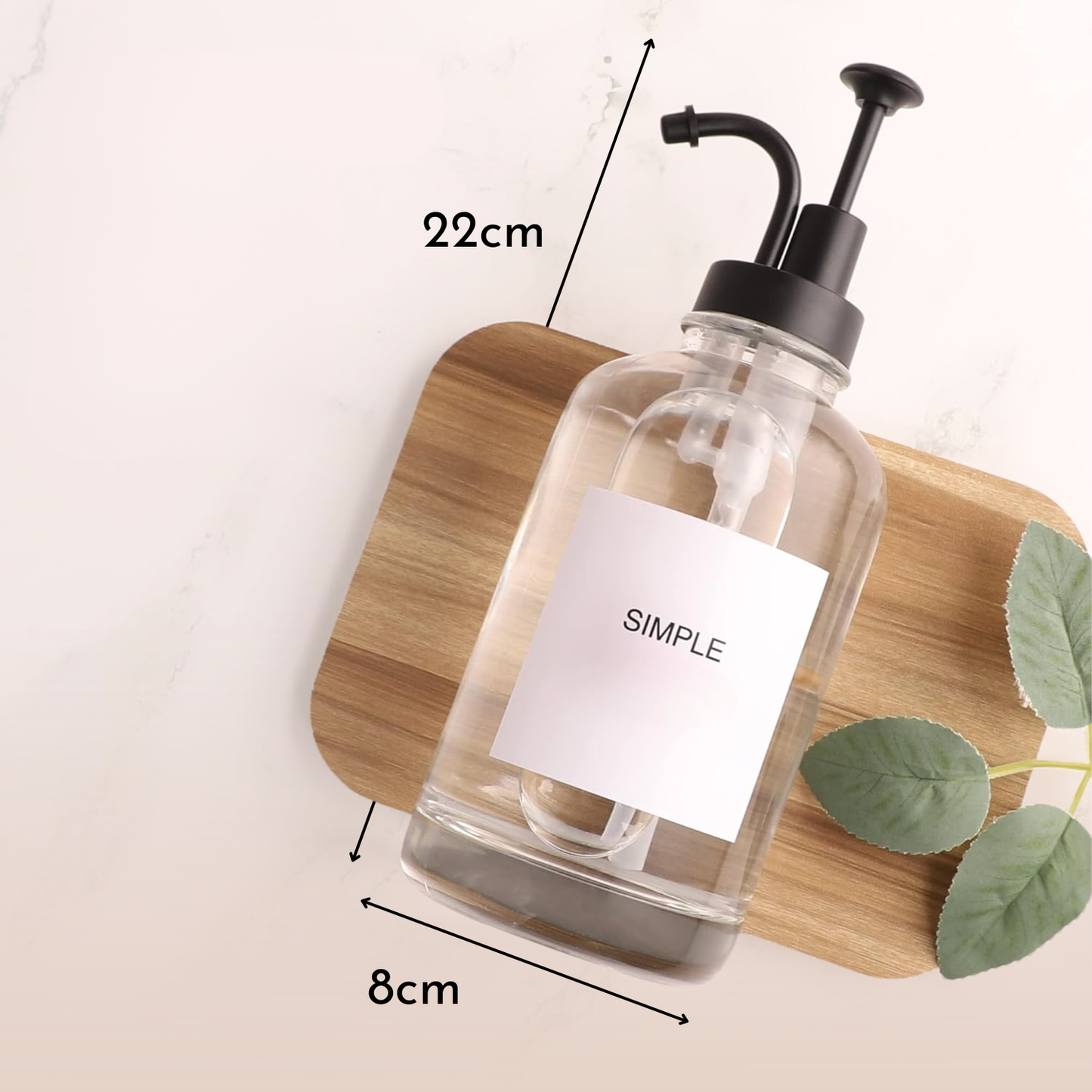 Dispensadores de Vidrio 500ml Botella Luxe Set 2un Negro