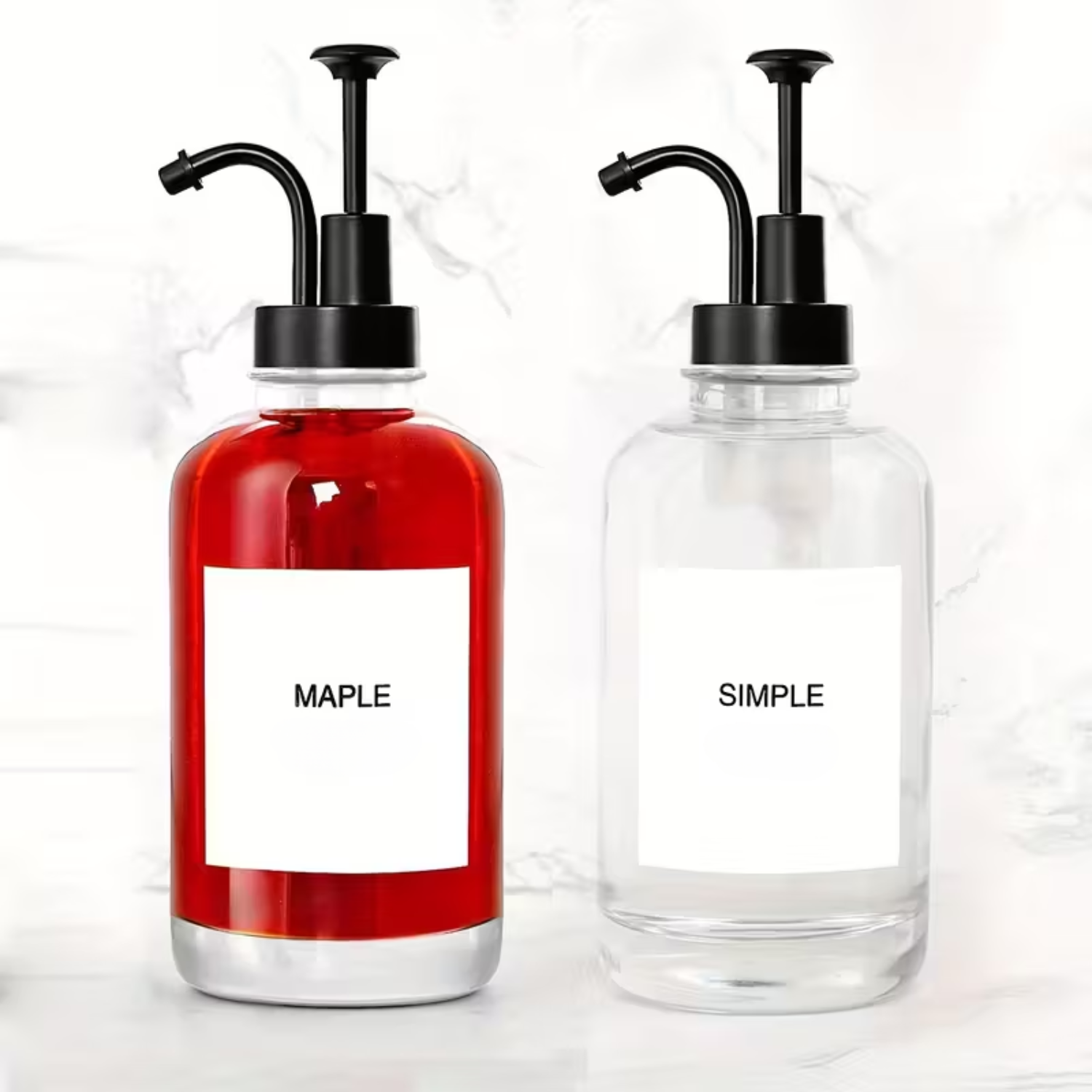 PREVENTA - Dispensadores de Vidrio 500ml Botella Luxe Set 2un Negro