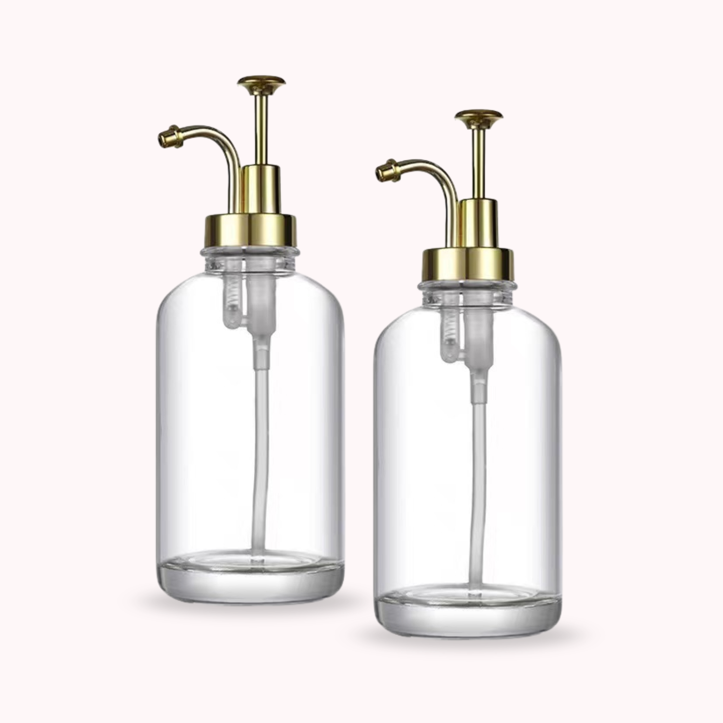 PREVENTA - Dispensadores de Vidrio 500ml Botella Luxe Set 2 Dorado