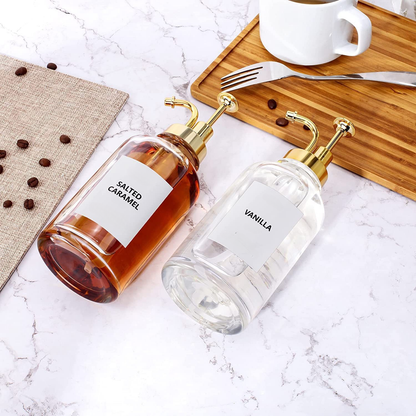 PREVENTA - Dispensadores de Vidrio 500ml Botella Luxe Set 2 Dorado