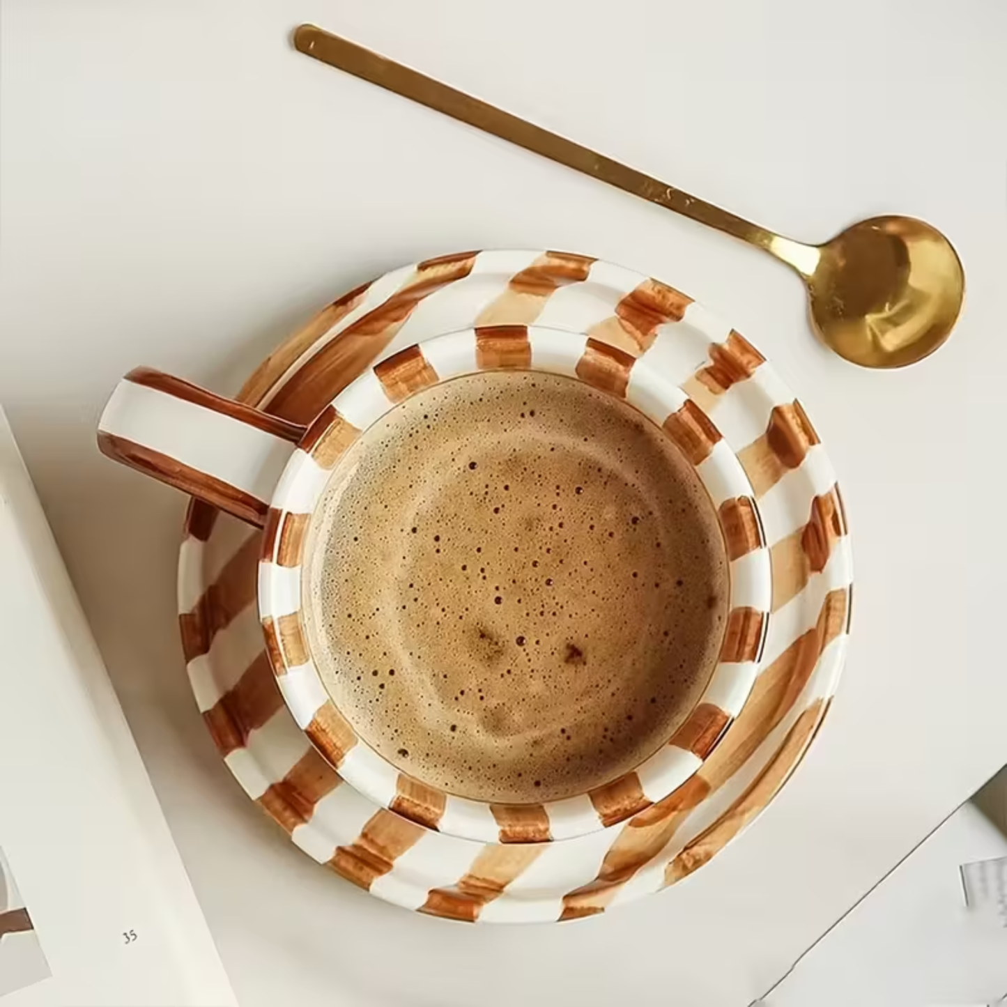 PREVENTA - Set de Platos y Tazas Rayas Vintage Naranjo 3 un