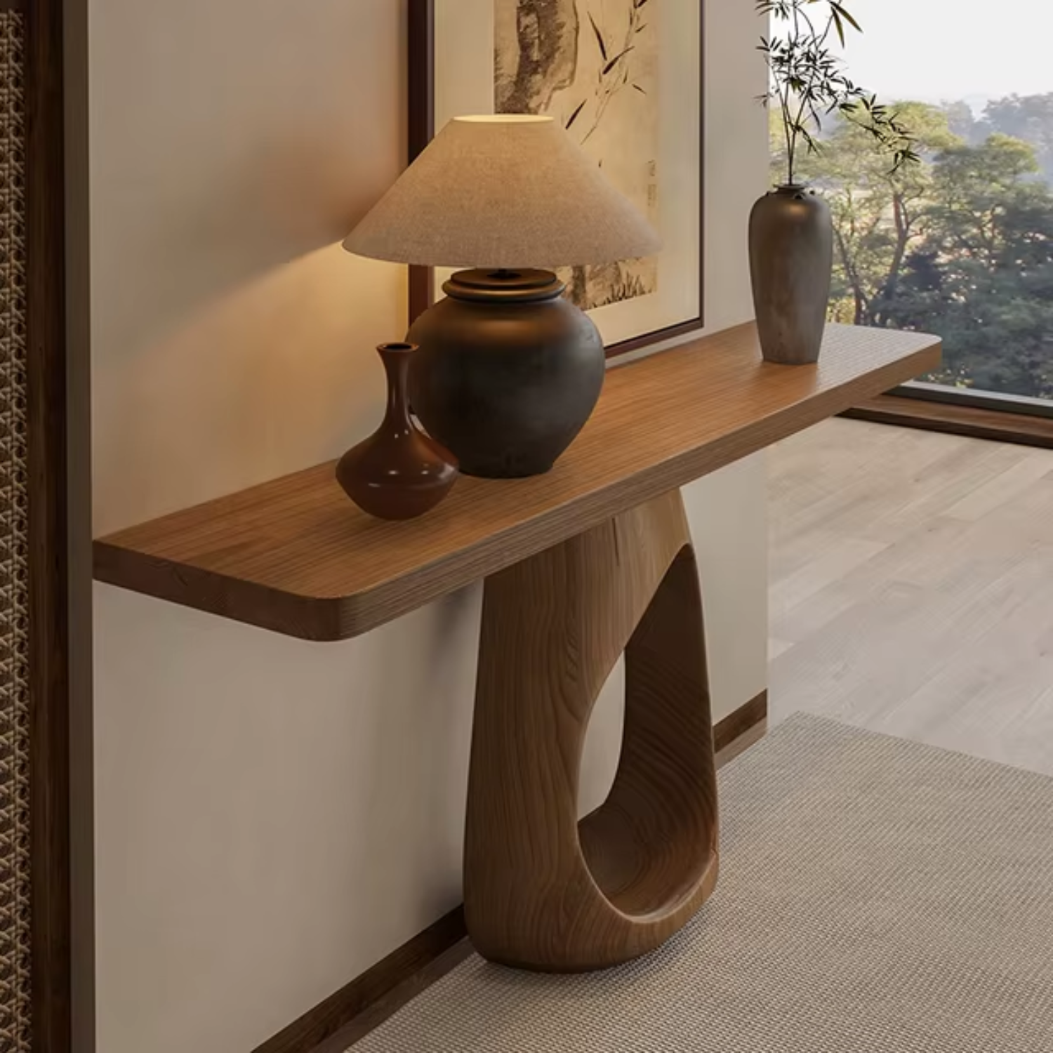 PREVENTA - Mesa Arrimo Nido Madera Maciza Tono Nogal