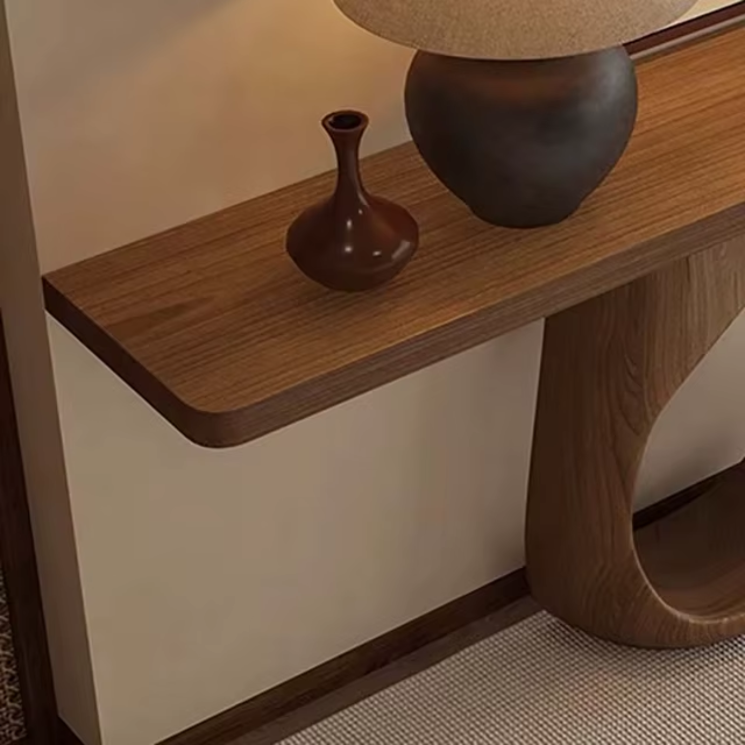 PREVENTA - Mesa Arrimo Nido Madera Maciza Tono Nogal