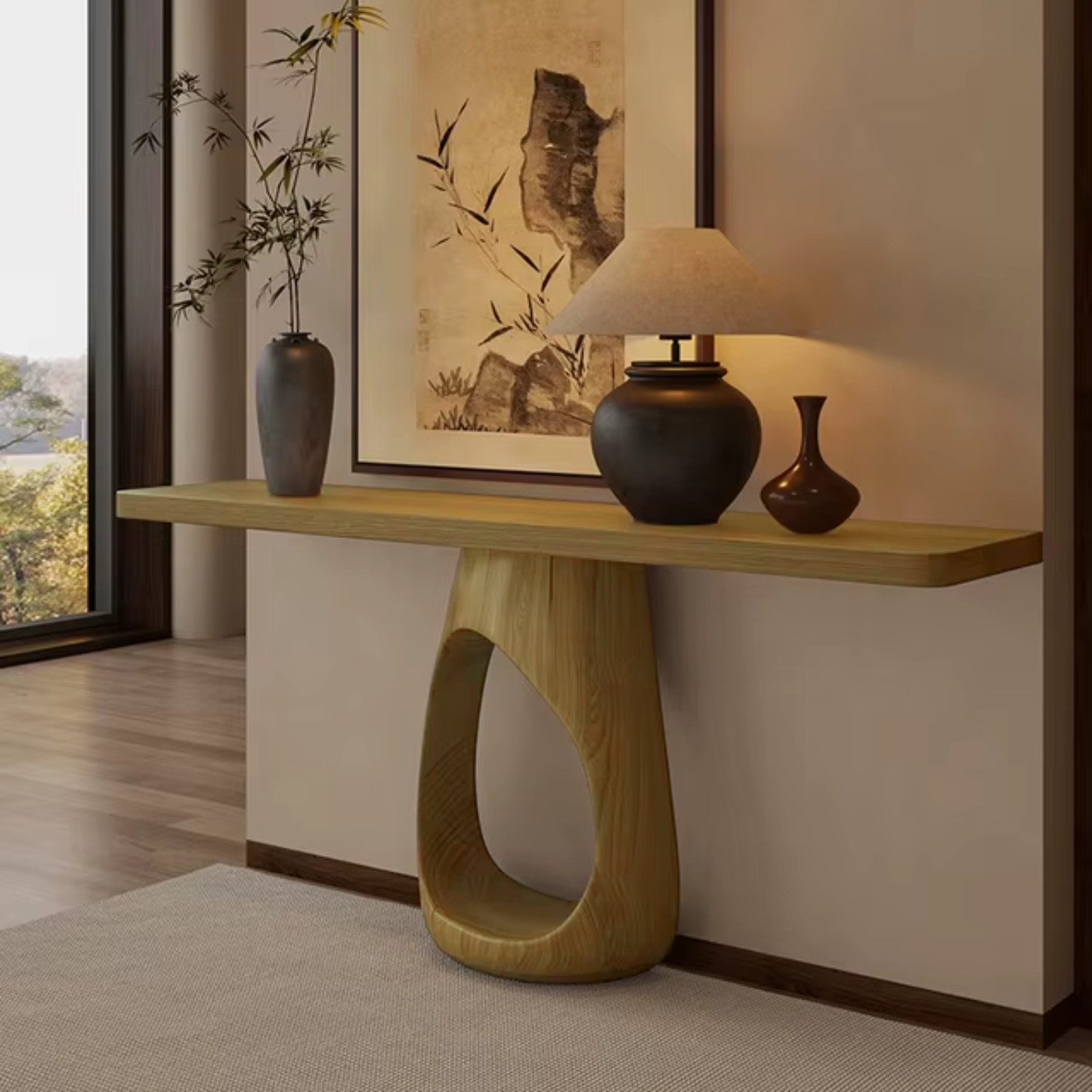 Mesa Arrimo Nido Madera Maciza Roble