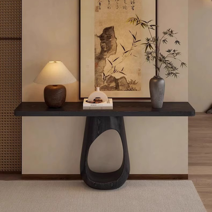 Mesa Arrimo Nido Madera Maciza Tono Ebano