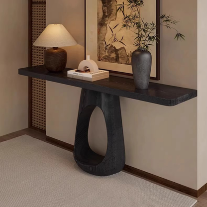 Mesa Arrimo Nido Madera Maciza Tono Ebano