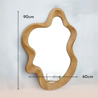 PREVENTA - Espejo Modern Wave Madera Tono Arce 90x60cm
