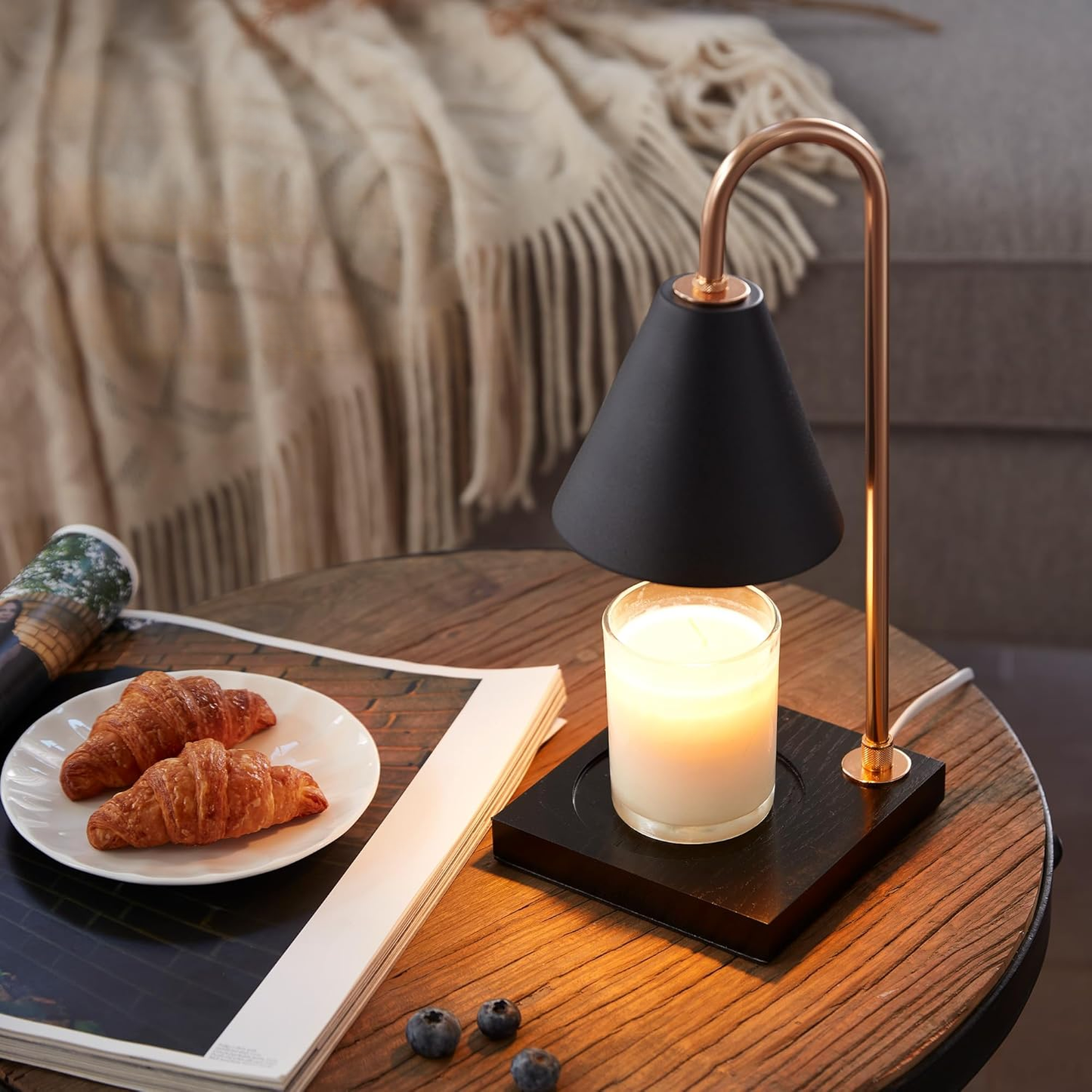 Lampara Calentadora de Velas Negra