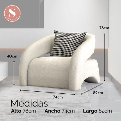 Sofá Poltrona Blanco Textil Nórdico
