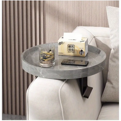 Mesa Para Sofá Gris Redonda
