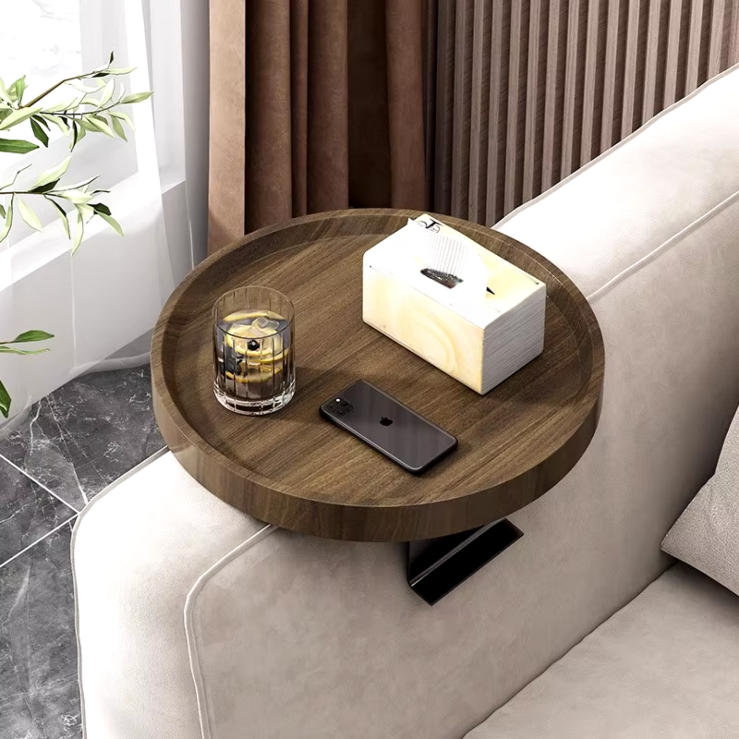 Mesa Para Sofá Café Redonda