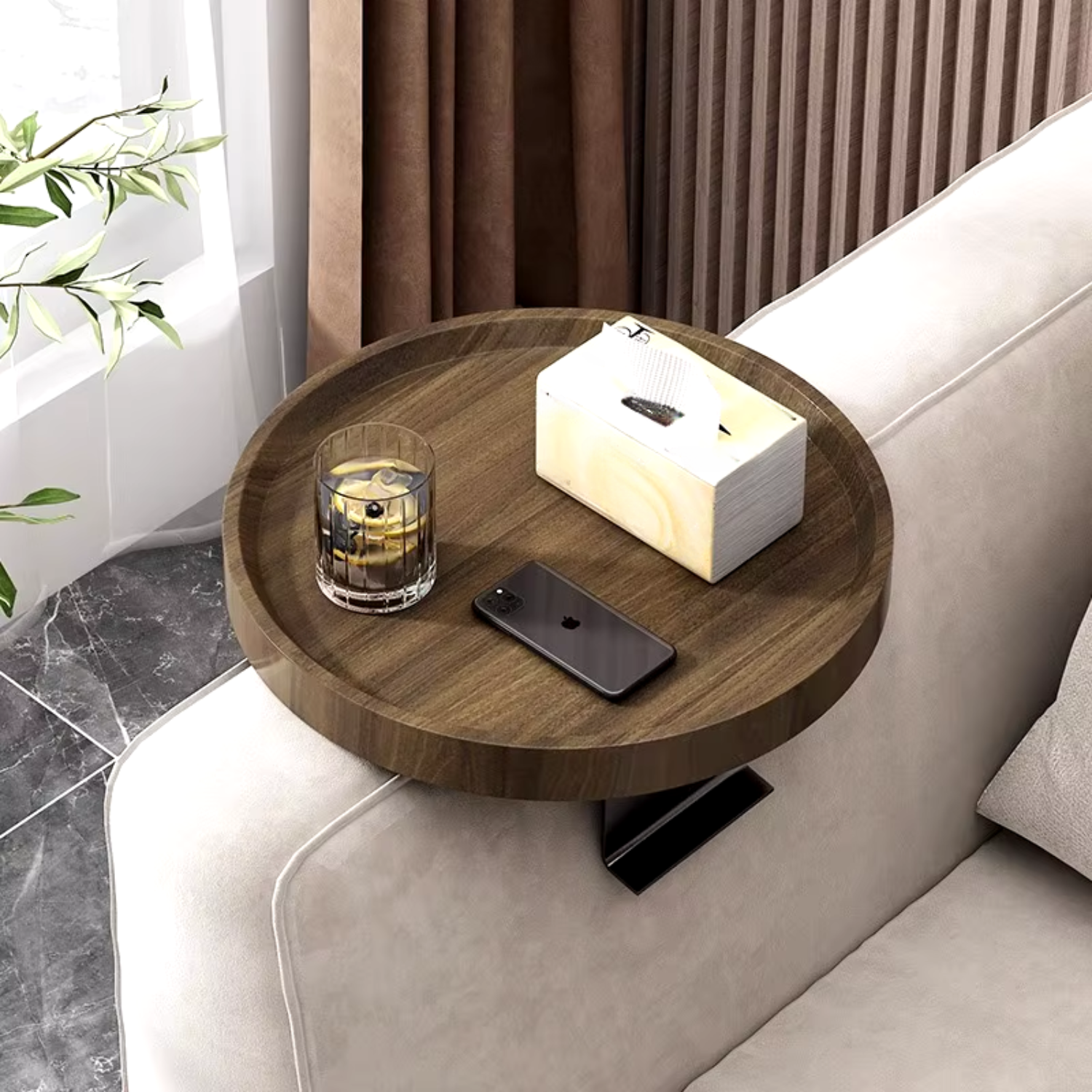 Mesa Para Sofá Café Redonda