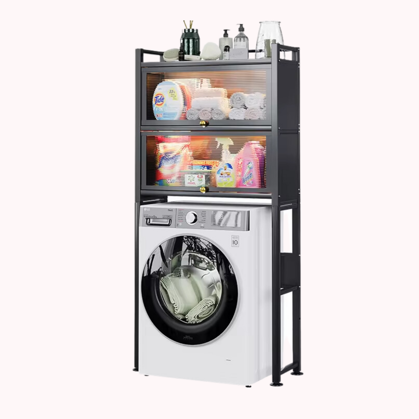 Estante de Lavandería Mueble Rack Negro