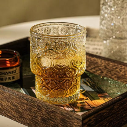 Set de 4 Vasos de vidrio Flor Begonia de 180 ml