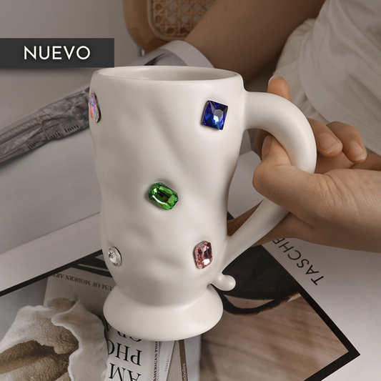 Taza Cerámica con Joyas 330ml