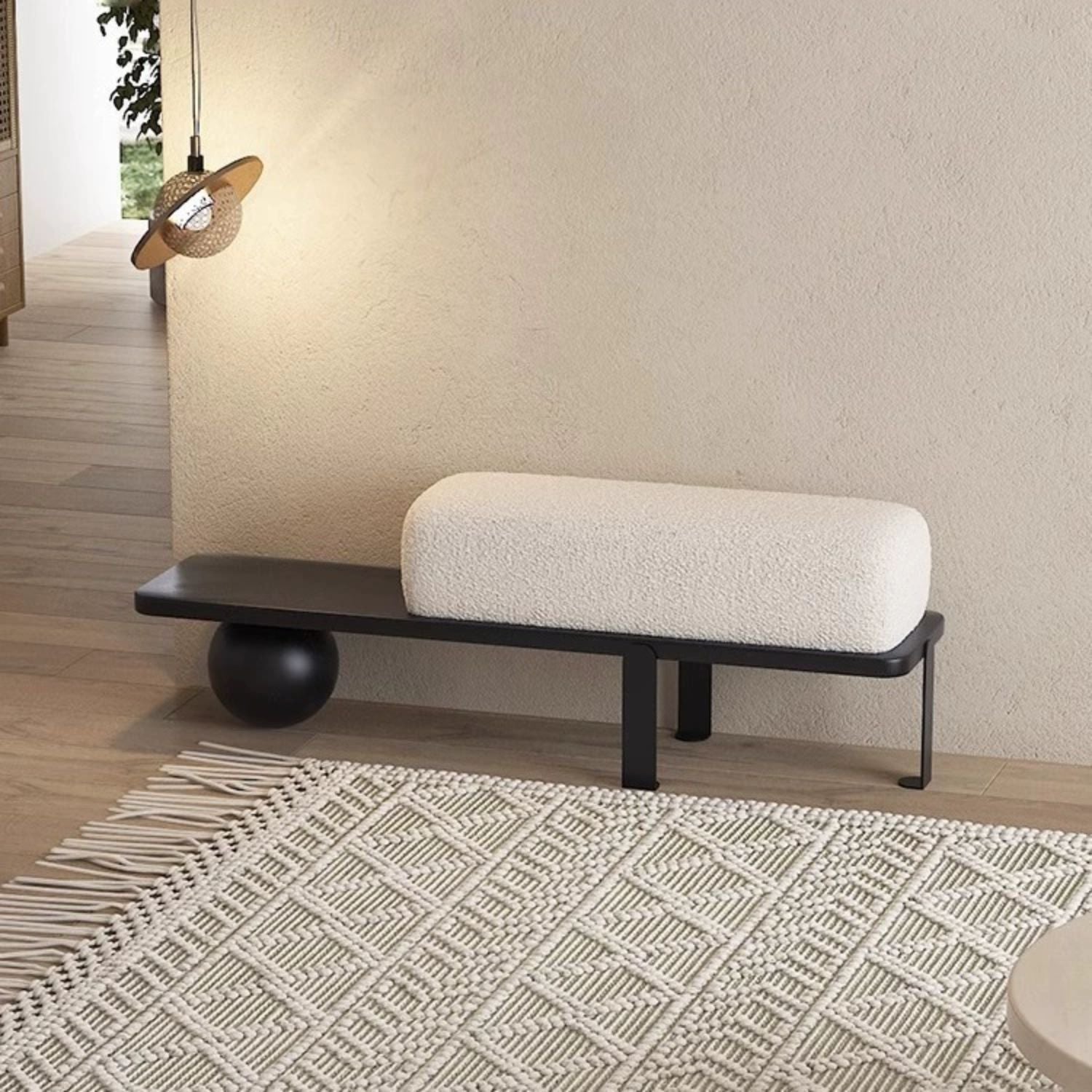 PREVENTA - Taburete Moderno Madera Maciza Negro Ovalado