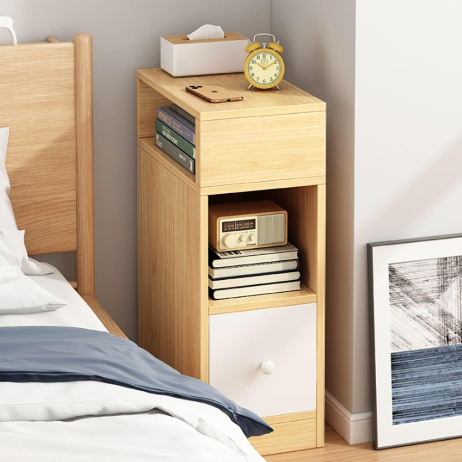 Organizador Lateral con Cajón Velador Compacto