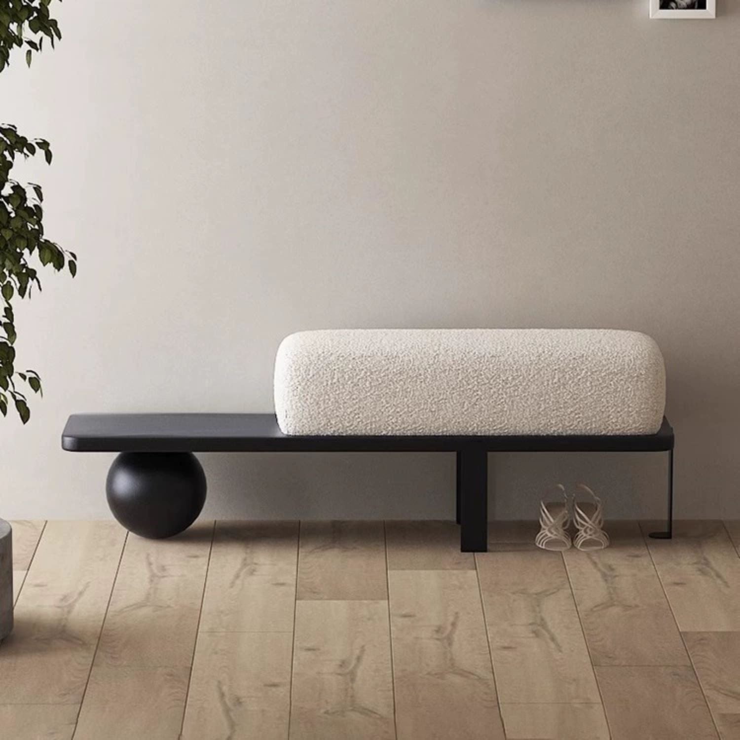 PREVENTA - Taburete Moderno Madera Maciza Negro Ovalado