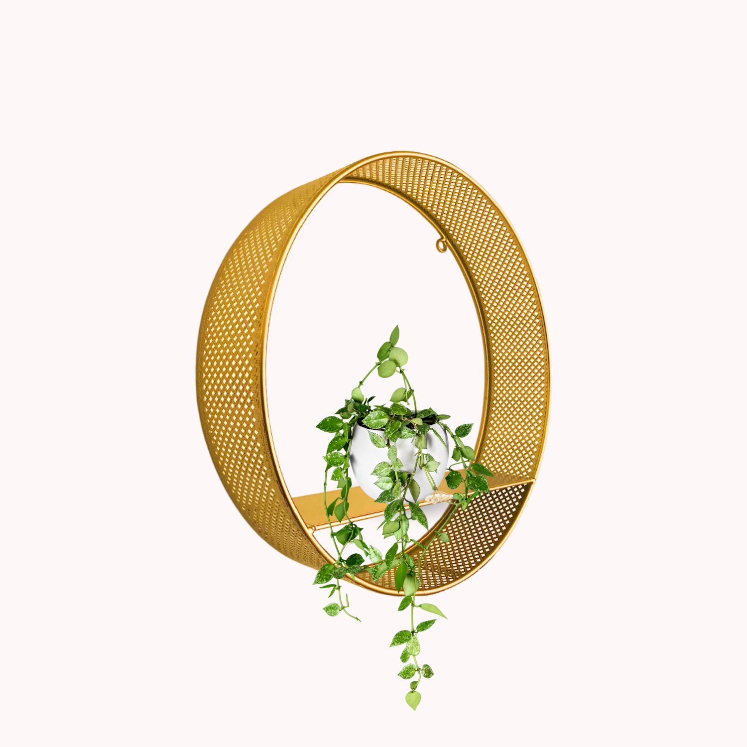 Soporte Porta Llaves Repisa Flotan Circular 35 Cm Cafe