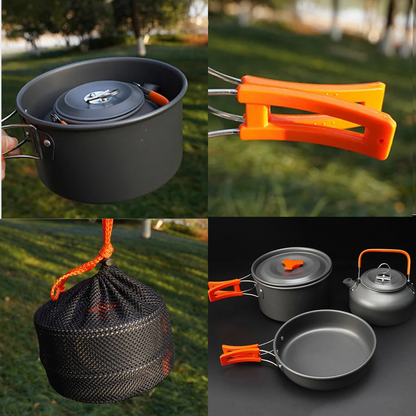 Set Ollas para Camping y Tetera