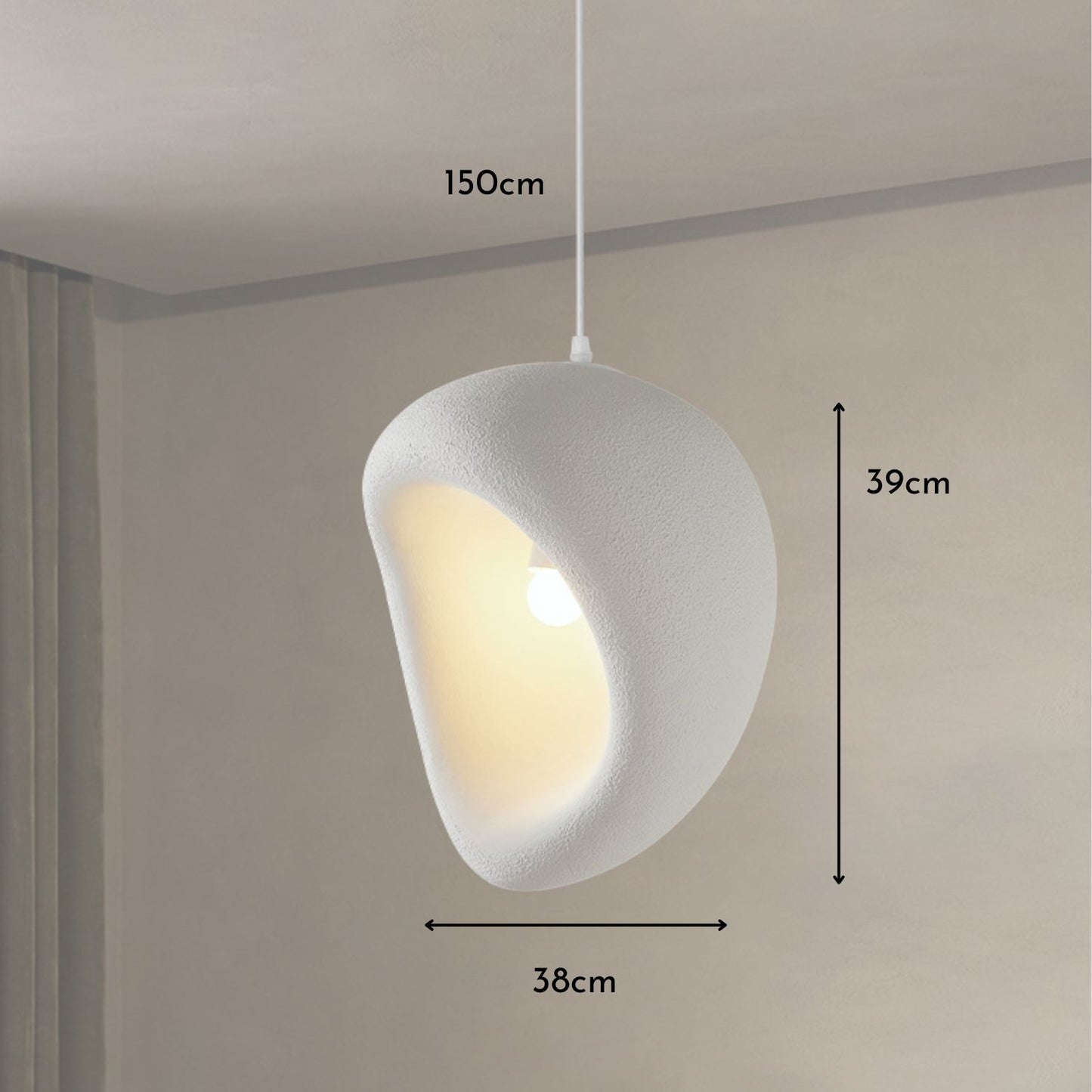 Lampara Colgante Japandi Zen Textura Ovo