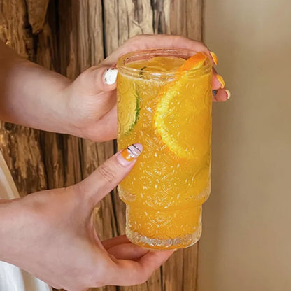 Set de 4 Vasos de vidrio Flor Begonia de 280 ml.