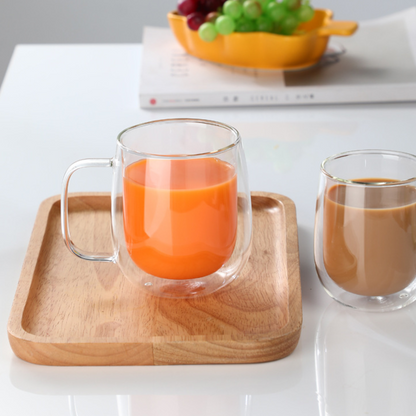 Set 2 Tazas Doble Pared Vidrio 350 ml