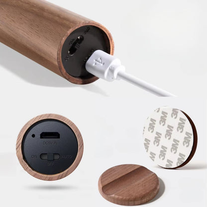 Luz Nocturna Portátil con Sensor Caoba