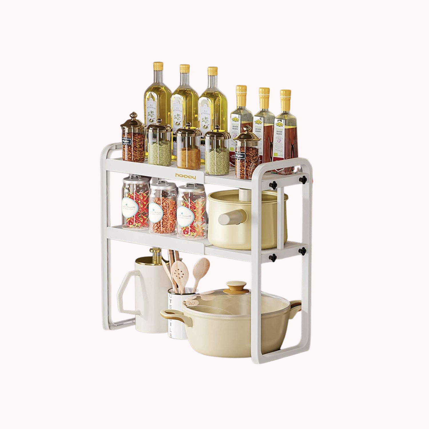 Estante Organizador Extensible Para Cocina 2 Niveles Blanco