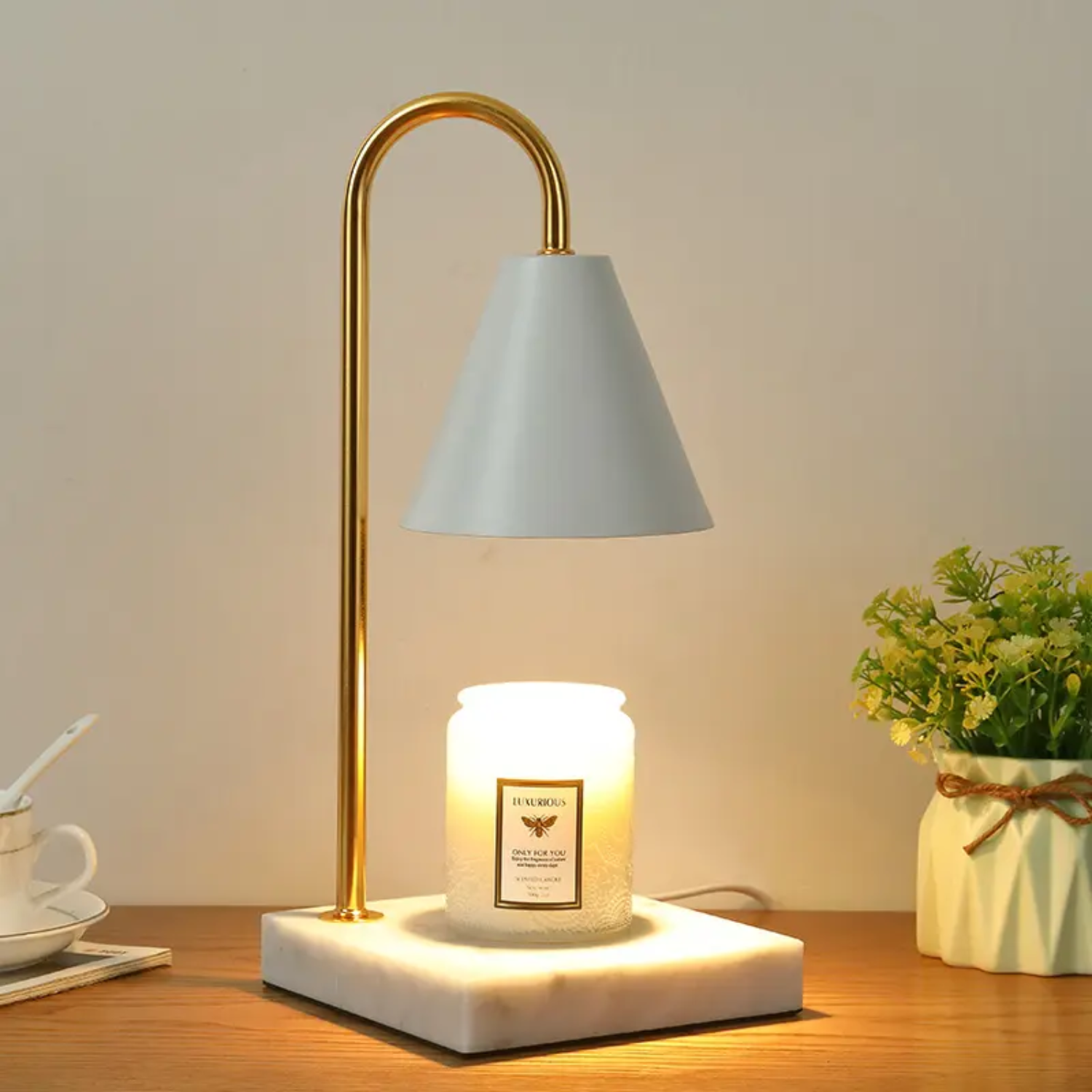 PREVENTA - Lámpara Calentadora de Velas Blanca