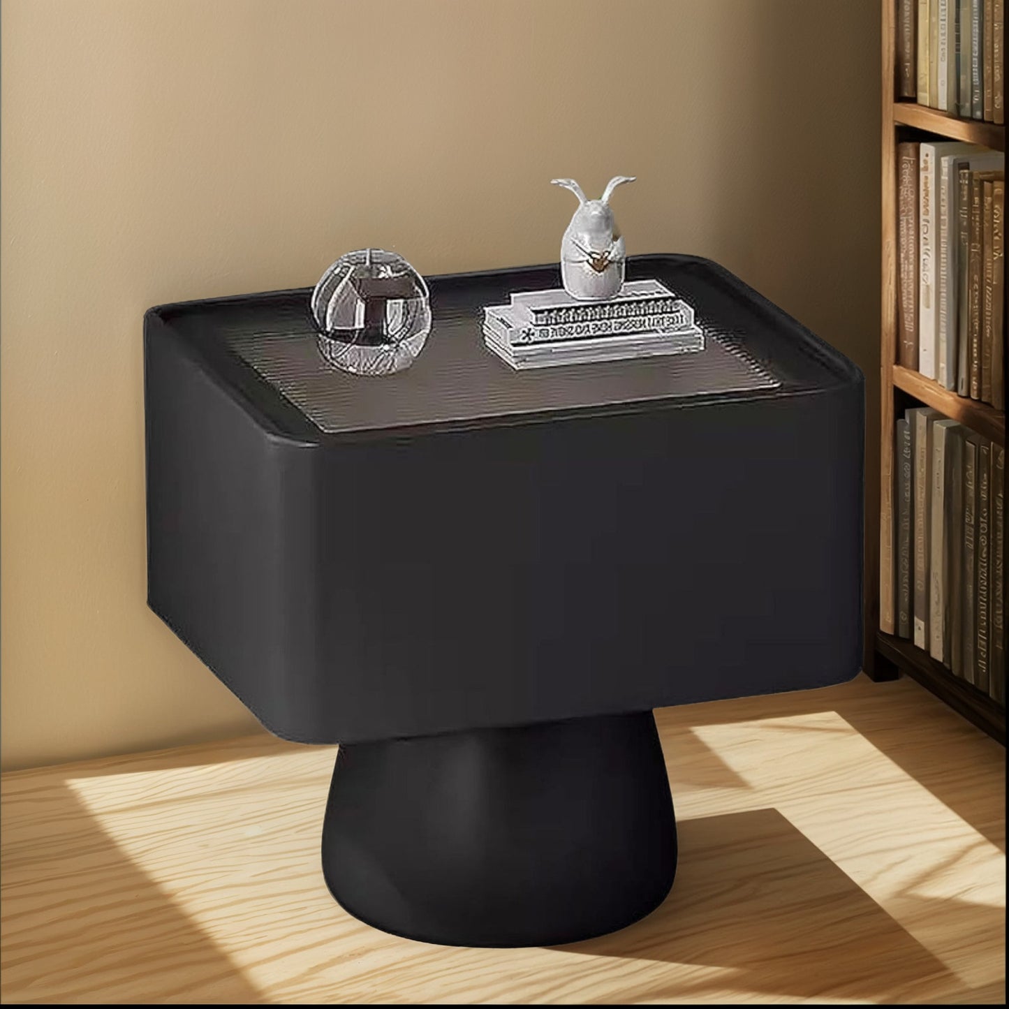 Velador Moderno Cajón Estilo Nórdico Negro