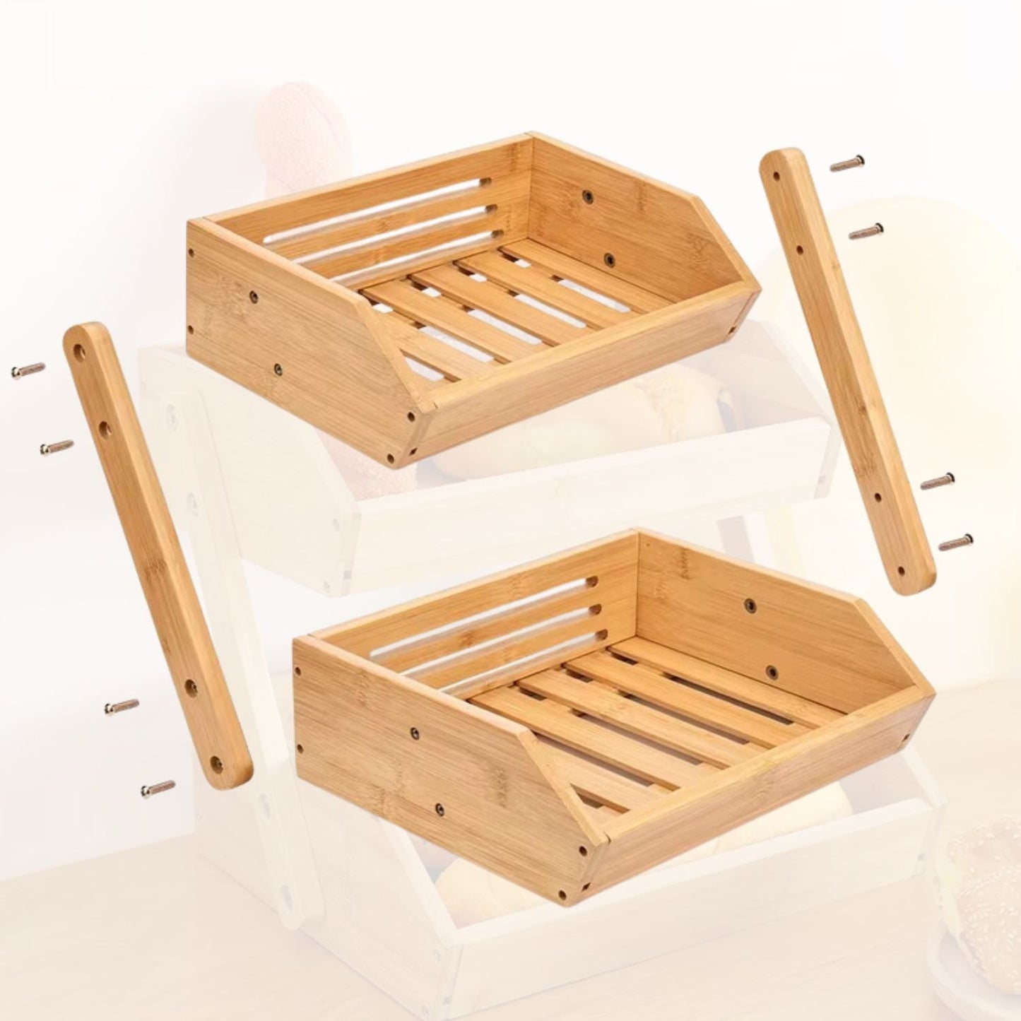 Estante de Madera de 2 Niveles Para Cocina